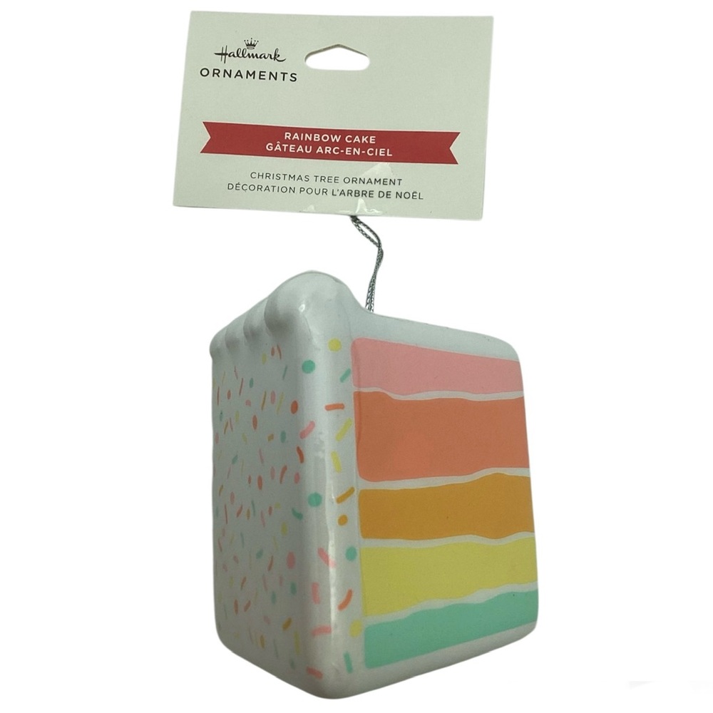 Hallmark Rainbow Slice of Cake Shatterproof Christmas Ornament (NWT) - Picture 8 of 14